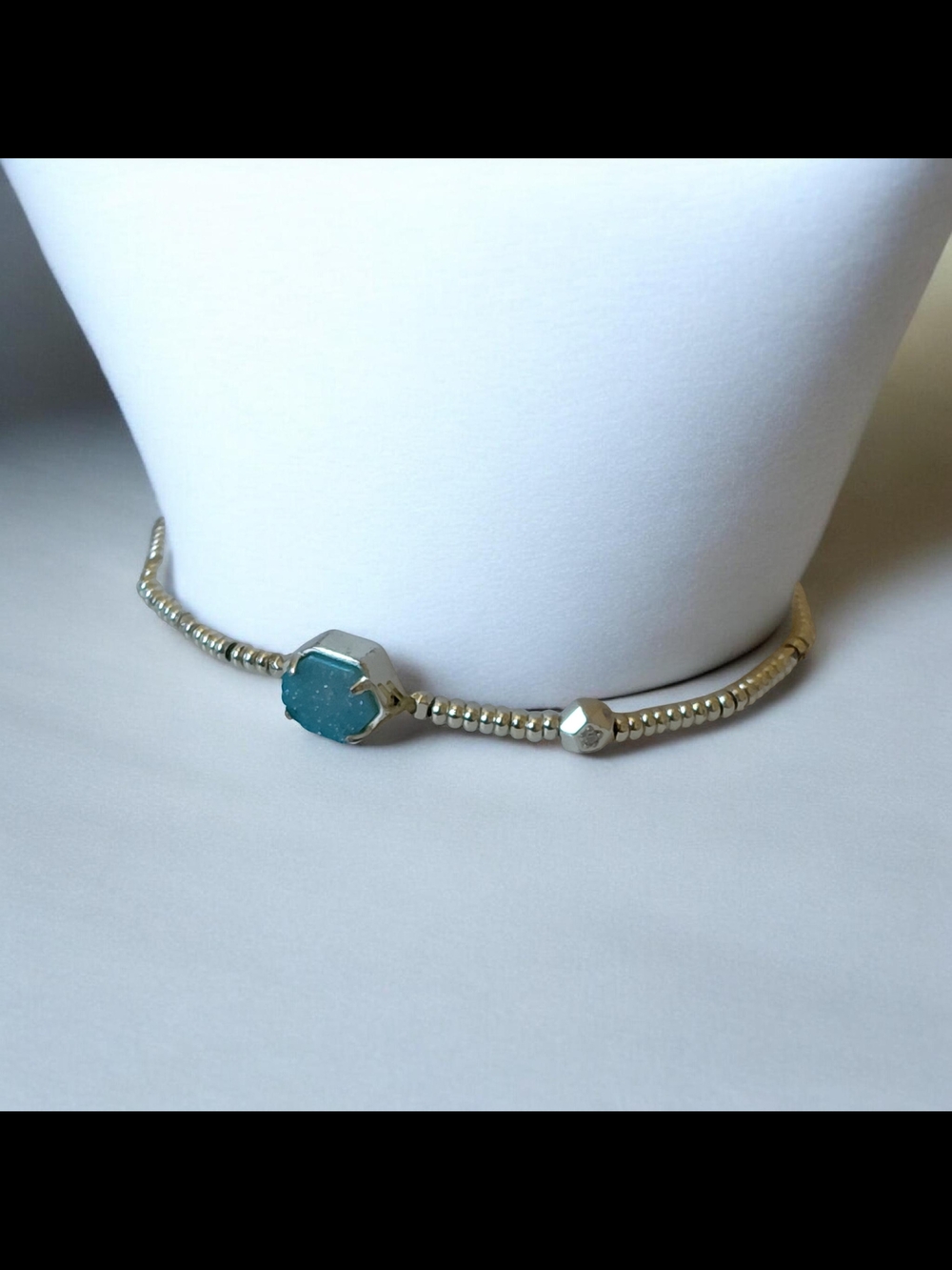 Kendra Scott Gold Beaded Teal Druzy Gem Bracelet